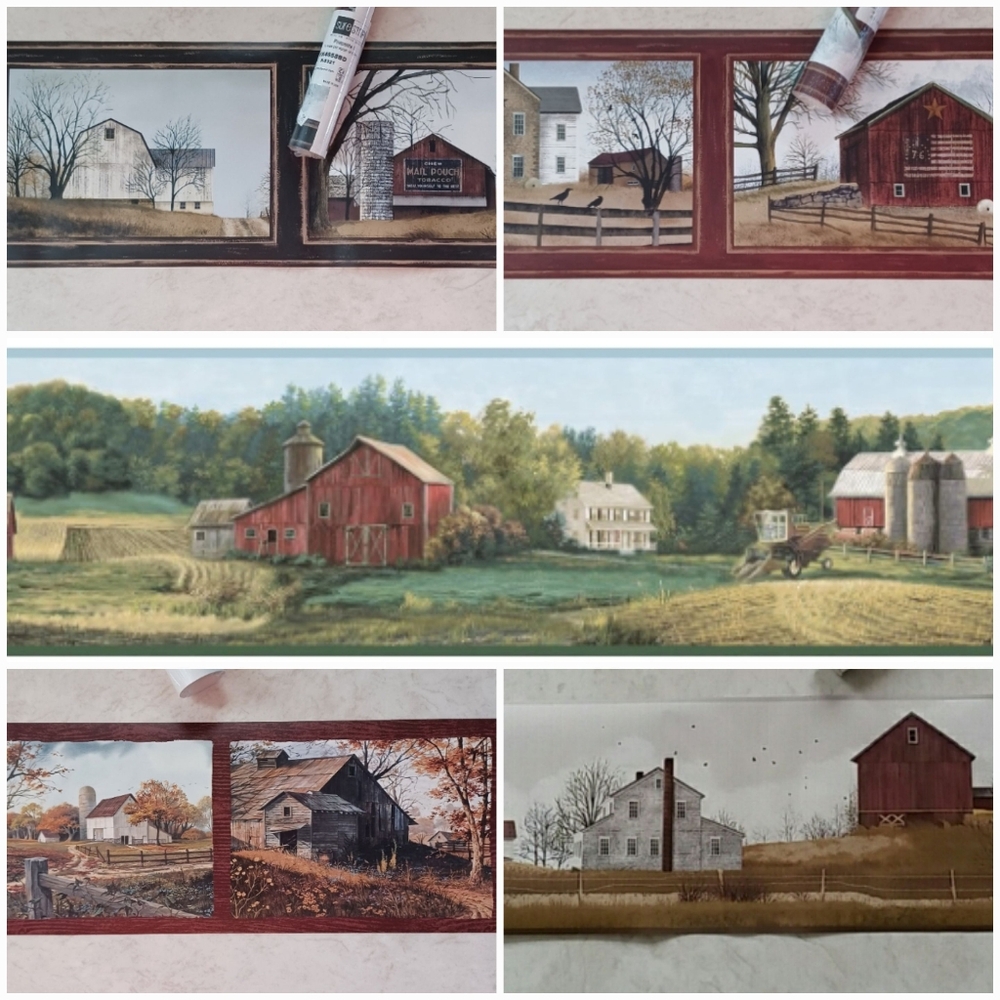 RESERVED Wallpaper Border Country Flying Cows 2 ROLLS - Picture 9 of 11